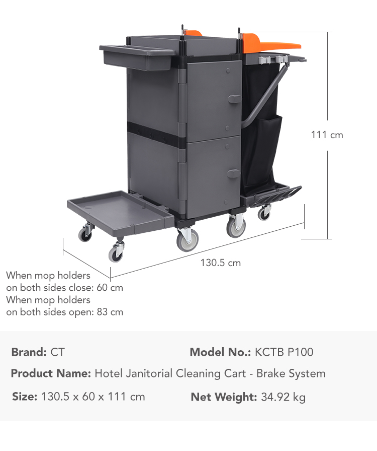 CT Janitorial Cart-Basic - Cleanic Cleaning Equipment